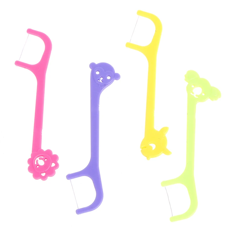 

96PCS Kid Dental Floss Stick Flossing String Tooth Picks Flossers Teeth Plaque Oral Cleaning Super Thin Floss Stick