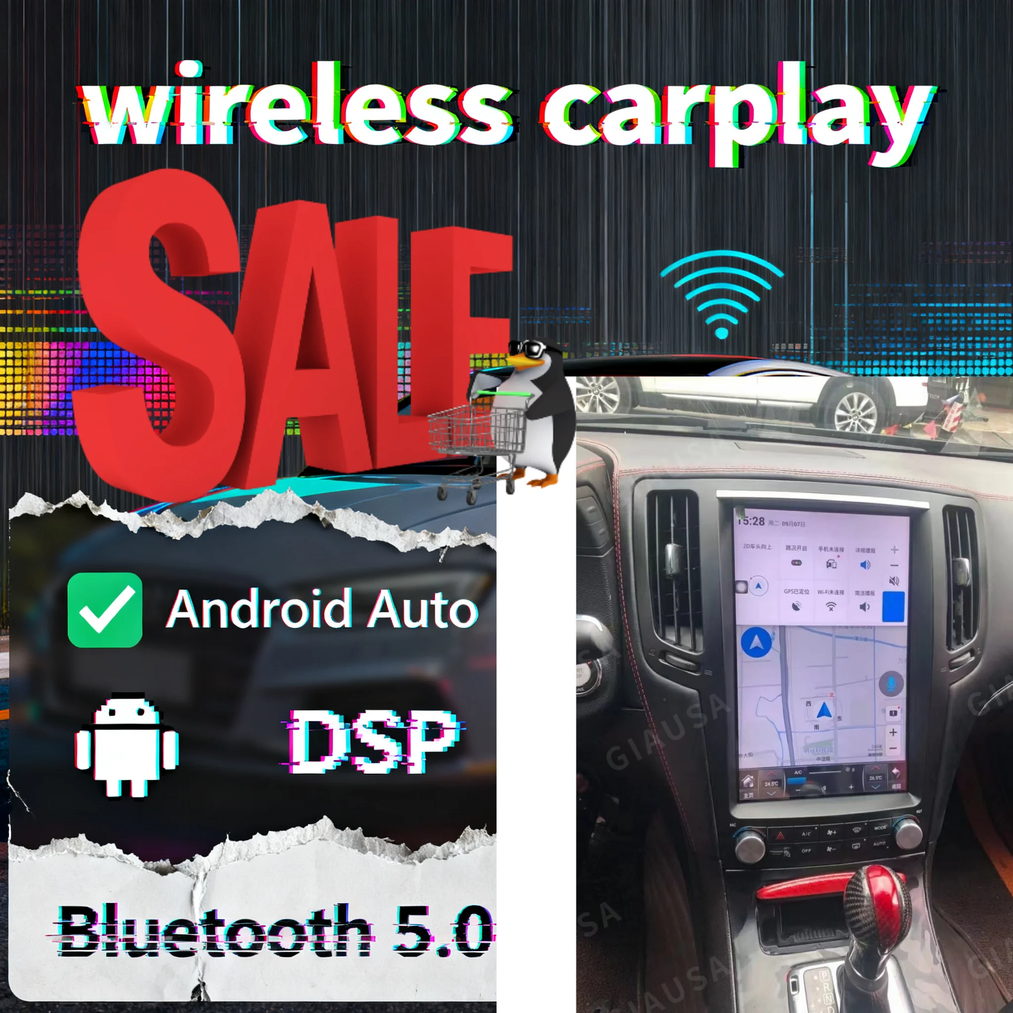 Android Auto For Infiniti FX25 FX35 FX37 2009~2013 Qx70 2013~2016 Carplay Multimedia Receiver GPS Navigation BT 5.0 4G Head Unit