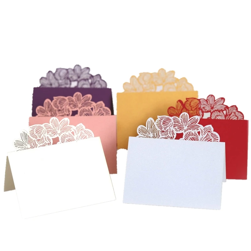 50 قطعة لوتس ليف الزفاف مكان بطاقات اجتماع مقعد بطاقة استقبال الجدول تسجيل مأدبة الأعمال الاحتفال بطاقة المعايدة بالجملة #5