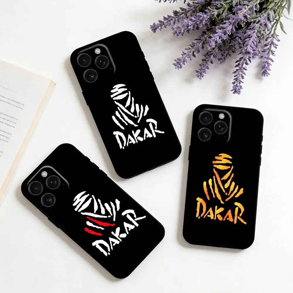 

R-Rally D-Dakar Logo For iPhone 16,15,14,13,12,11,XS,XR,X,8,7,Pro,Max,Plus,mini Silicone Black Cover