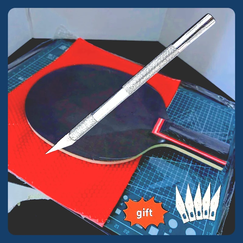 

Ping Pong Rubber Cutting Tool Table Tennis Rubber Cutter Professional Craft Knife to Build Your Own Racket Model Making Tool