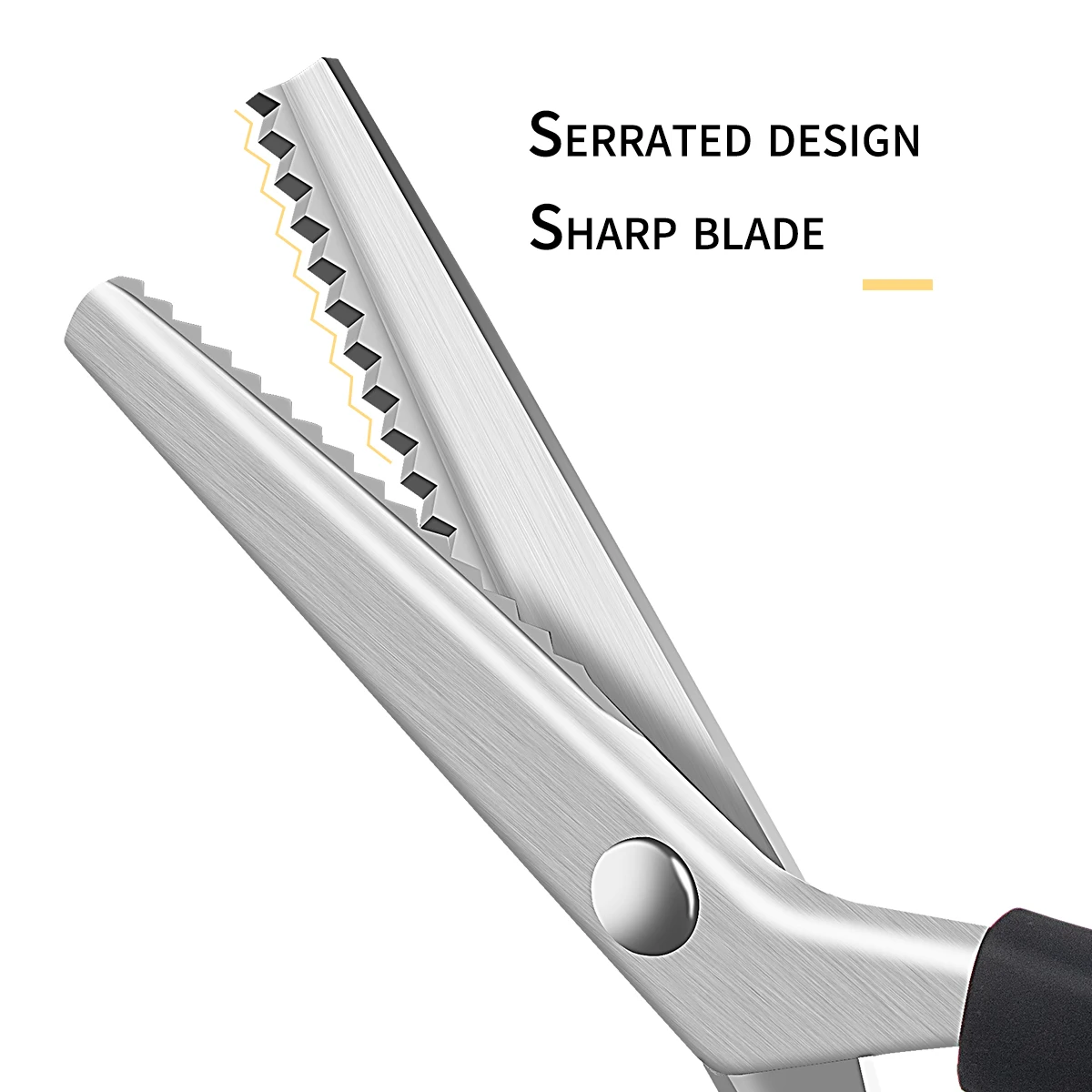 1/2PCS,Fabric Scissors Premium - Lacework & Lock Edge Shears For Tailors, Serrated Scissors With Fancy Triangular, Ergonomic