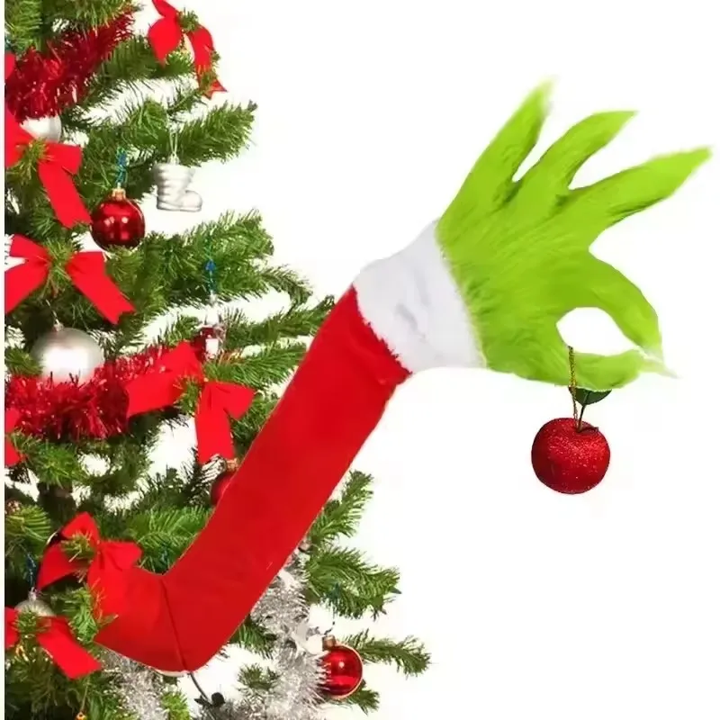 Weihnachtsbaumschmuck für den Urlaub, grünes Fell, Monsterarme, Heimdekoration, Weihnachtsatmosphäre, Greenwich-Puppenpartys, lustige Arme