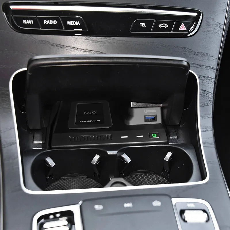 For Mercedes Benz W205 AMG C43 C63 AMG GLC43 GLC63 X253 C Class GLC 10W car wireless charger phone charger charging case