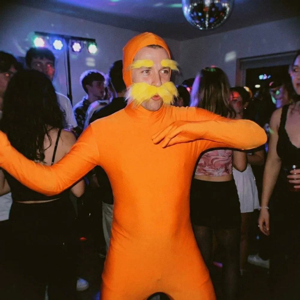 

Full Body Jumpsuit Costume Solid Color Fake Eyebrows Halloween Cosplay Costume Open Face Casual Open Face Full Bodysuits