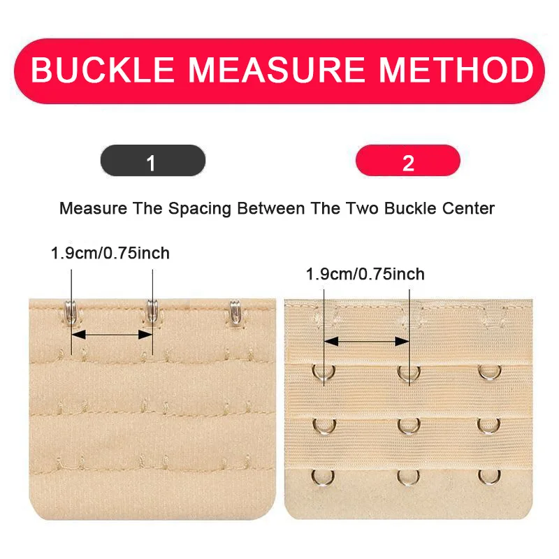 Corset Bra Extender for Women, Long-line Bra, Back Extender, Buckle for Bustiers, Shapewear, Waist Cincher, 3 Rows, 7-18 Hooks