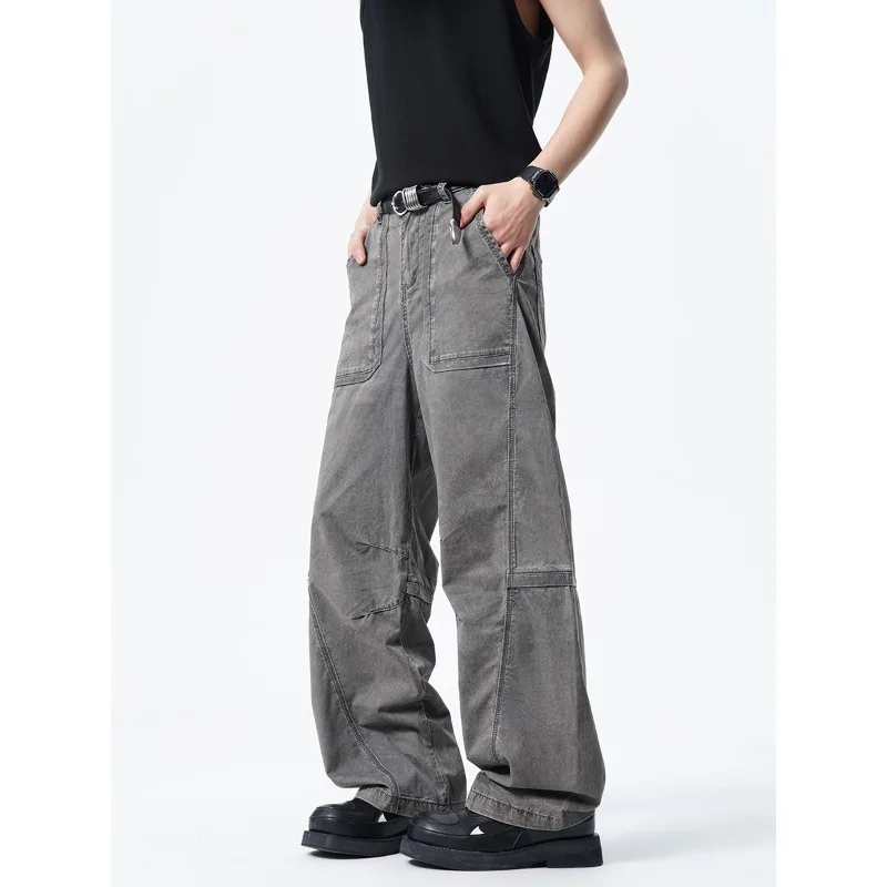 

All-match Cargo Pants for Man Pants High Quality Wide Legs Work Trousers New American Style Summer Workwear Loose Scimitar Pant