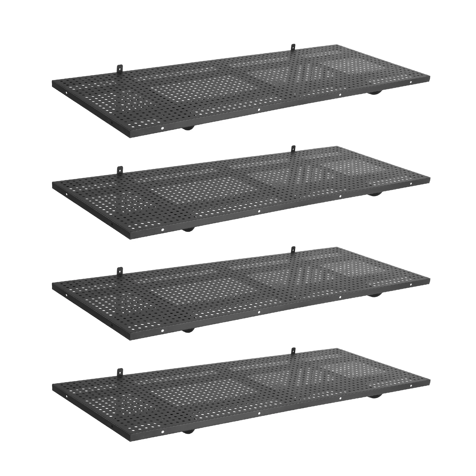 

4-Pack Adjustable Floating Shelves 48.03x18.11x8.66inch Metal Black Shelves 1000 Lbs Load Capacity for Tool Room Space-Saving