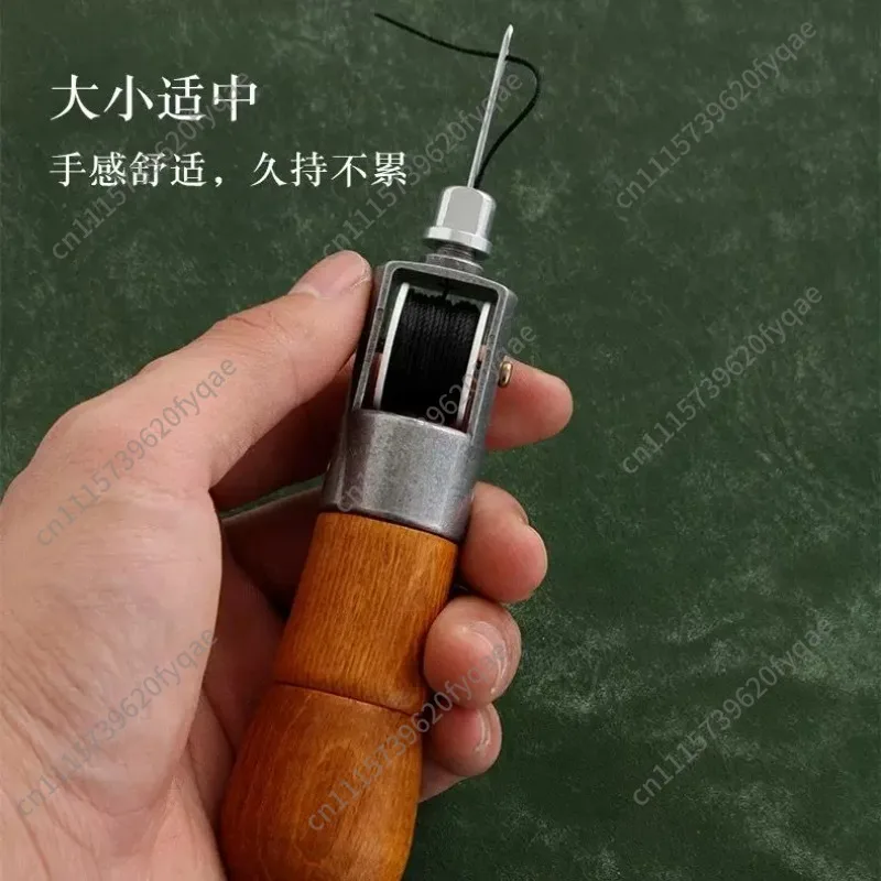 Integrated wooden handle hand sewing machine, hand sewing machine DIY leather goods, shoe repair and shoe repair