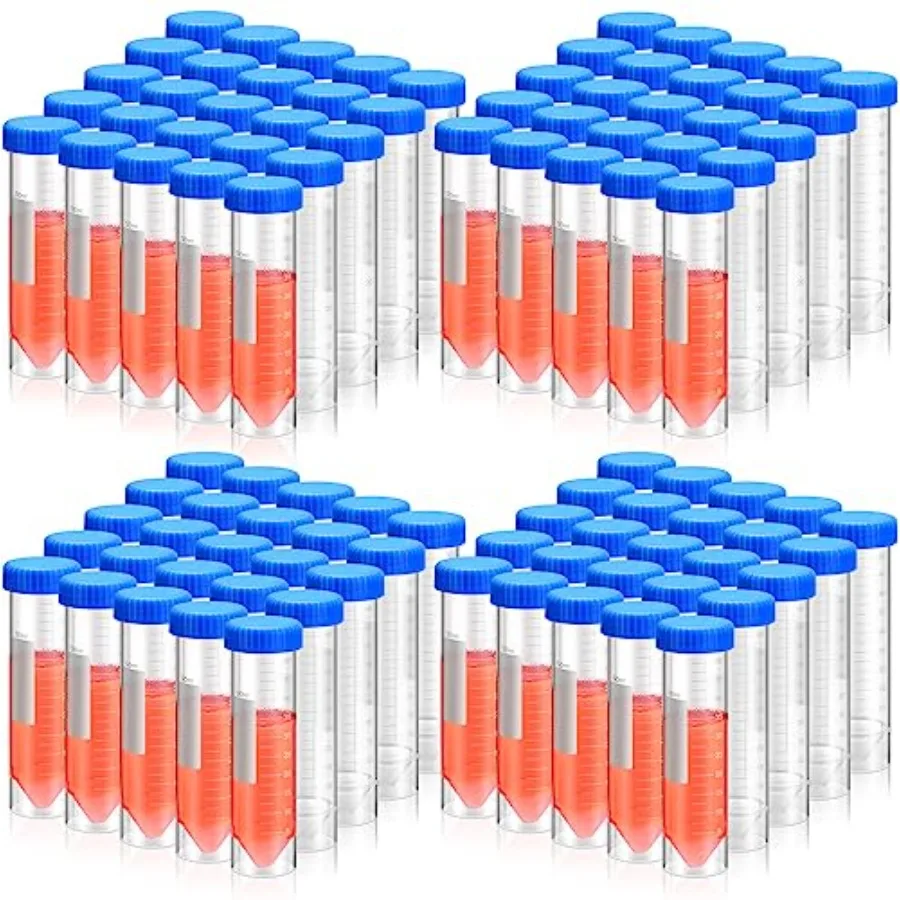 

Центрифужные пробирки Xuhal 50 мл с завинчивающейся крышкой, самонесущие пластиковые пробирки с крышками, полипропиленовые лабораторные пробирки с бортиком