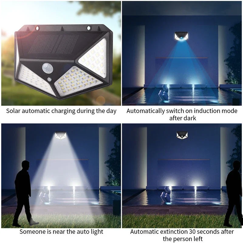 Outdoor Waterproof External Solar Lamp LED Solar Lights Motion Sensor Garden Lights Solar Power Sunlight Yard Wall Street Light