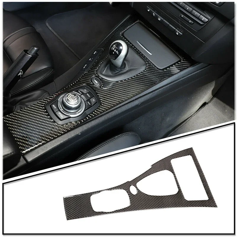 

Для BMW M3 E92 E93 2007-2013 мягкое углеродное волокно, центральная консоль автомобиля, крышка панели переключения передач, аксессуары для салона автомобиля