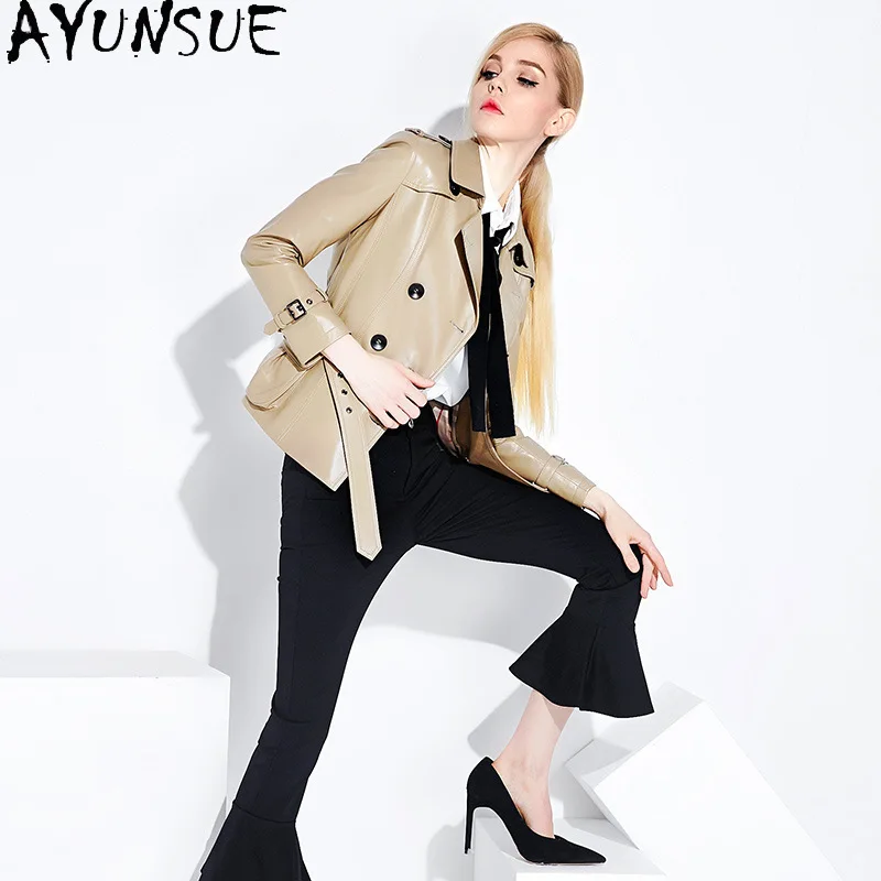 AYUNSUE 100% Sheepskin Genuine Leather Jacket Woman Motocycle Coat Slim Womens Jackets Spring Autumn Clothes Jaqueta De Couro
