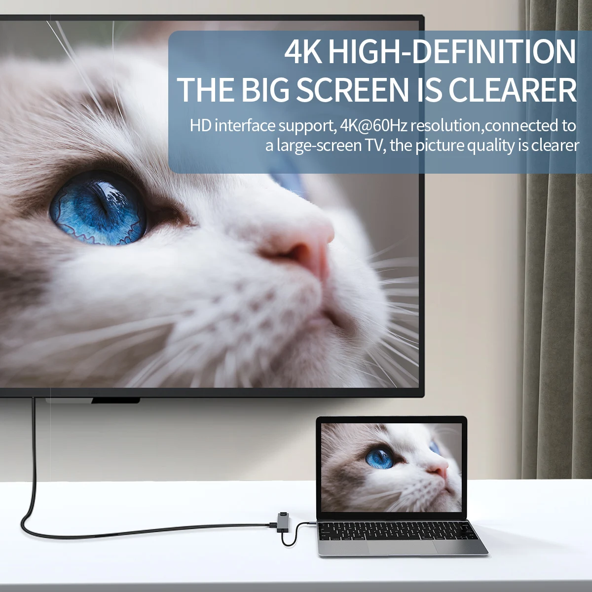 8 in-1 USB C Docking Station with 4K HDTV, 100W PD, USB 3.0/2.0, RJ45 100M, SD/TF Card Reader Type-c Hub for Imac  Surface ipad