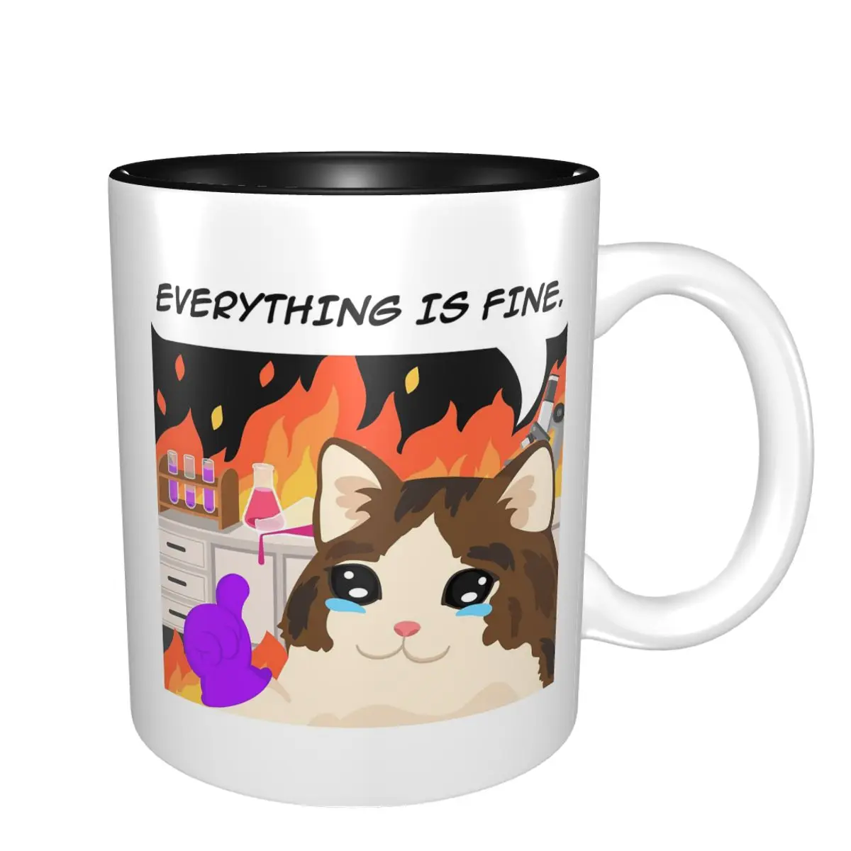 

Everything Is Fine Mug Funny Ceramic Coffee Cups Tea Mugs Milk Cup Drinkware Gifts for Friends