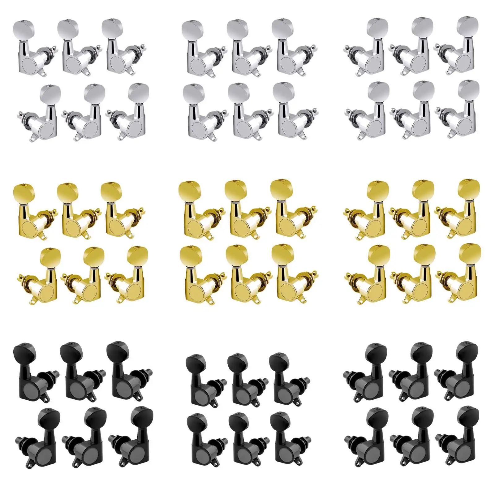 6x Guitar Tuning Pegs Repalce Old Parts Heavy Duty Internal Gear Tuning Keys for