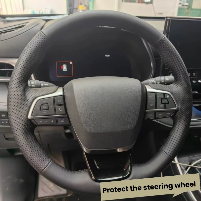 

Microfiber Leather For Toyota Crown 2022 New Highlander Custom Hand Sewing Anti-slip Comfy Car Steering Wheel Cover