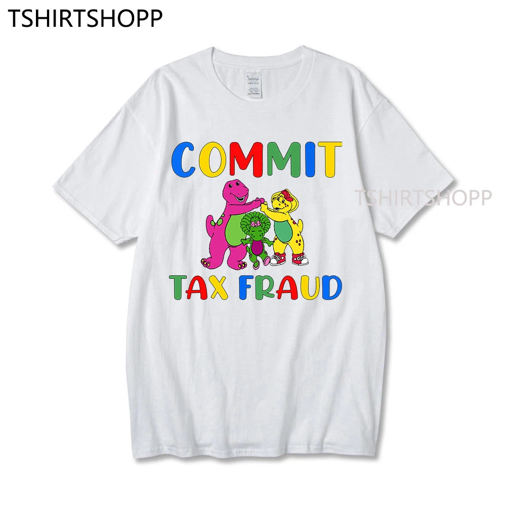 Camiseta de manga corta con gráfico de fraude fiscal para hombre, colección resistente al aire libre, camiseta novedosa con estampado para hombre y mujer, Tops de algodón, ropa