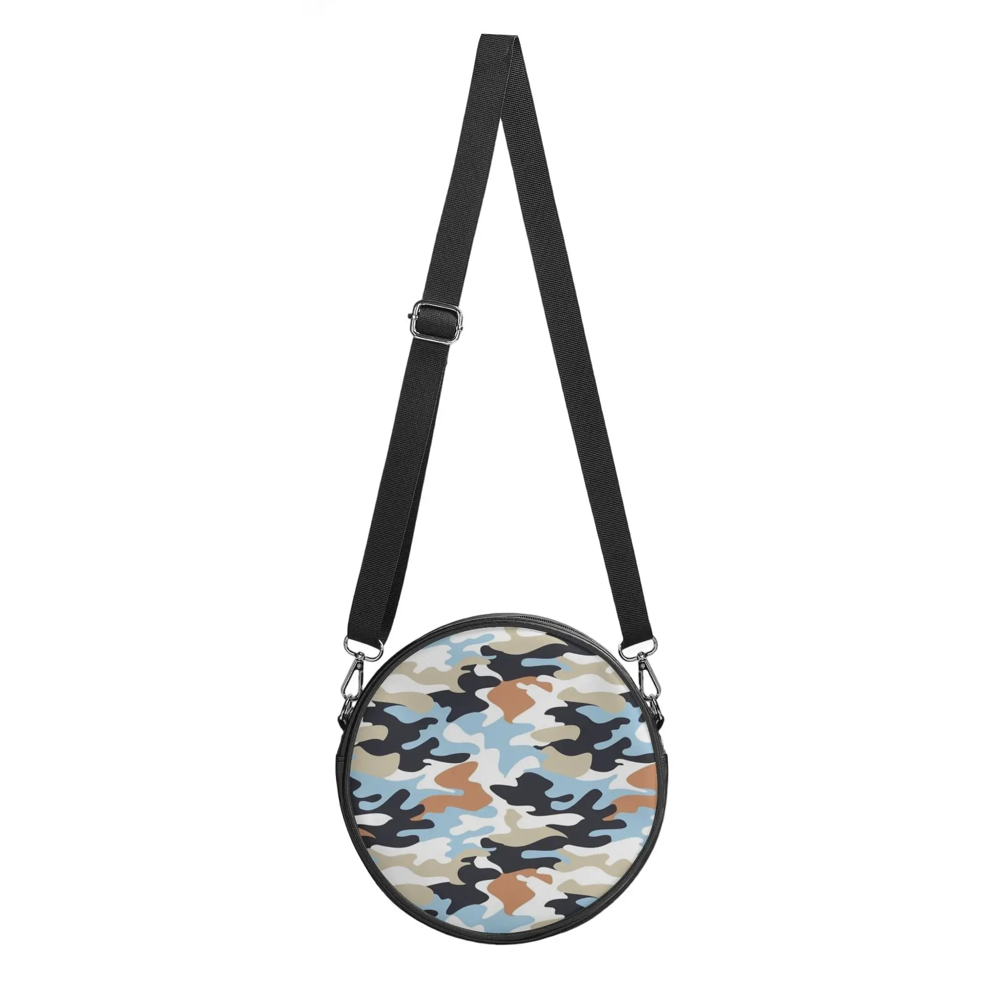 

Customized Color Patterns For Student Adult Cross-Body Bags Portable Storage Bags Round PU Handbags Personalized Gifts