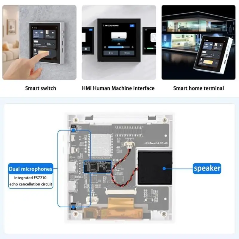 Tablero desarrollo inteligente 86 cajas con 480x480 visualización pantalla tocable Wifi Compatible D2RC