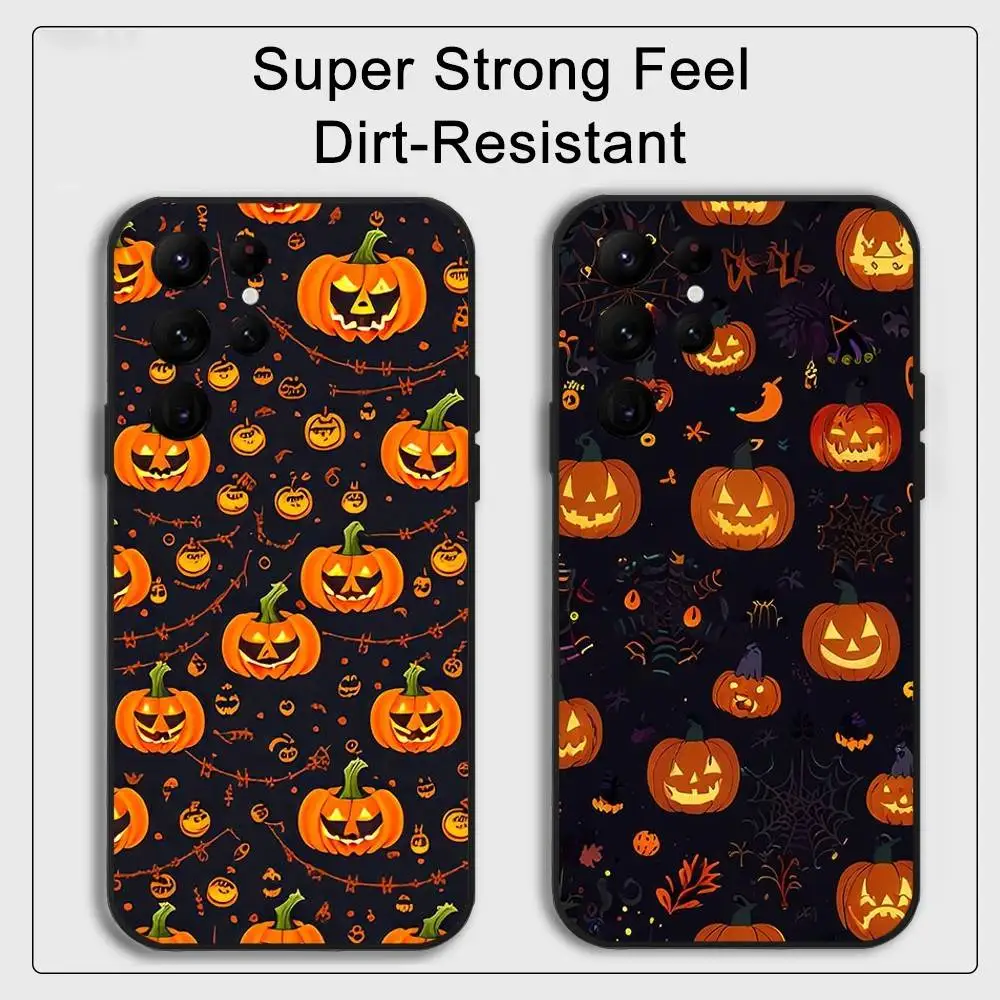 حافظة هاتف على شكل يقطين للهالوين لهاتف S Series S20 S21 S22 S23 S24 FE Plus غطاء فائق من مادة البولي يوريثان الناعمة والصديقة للبشرة #1