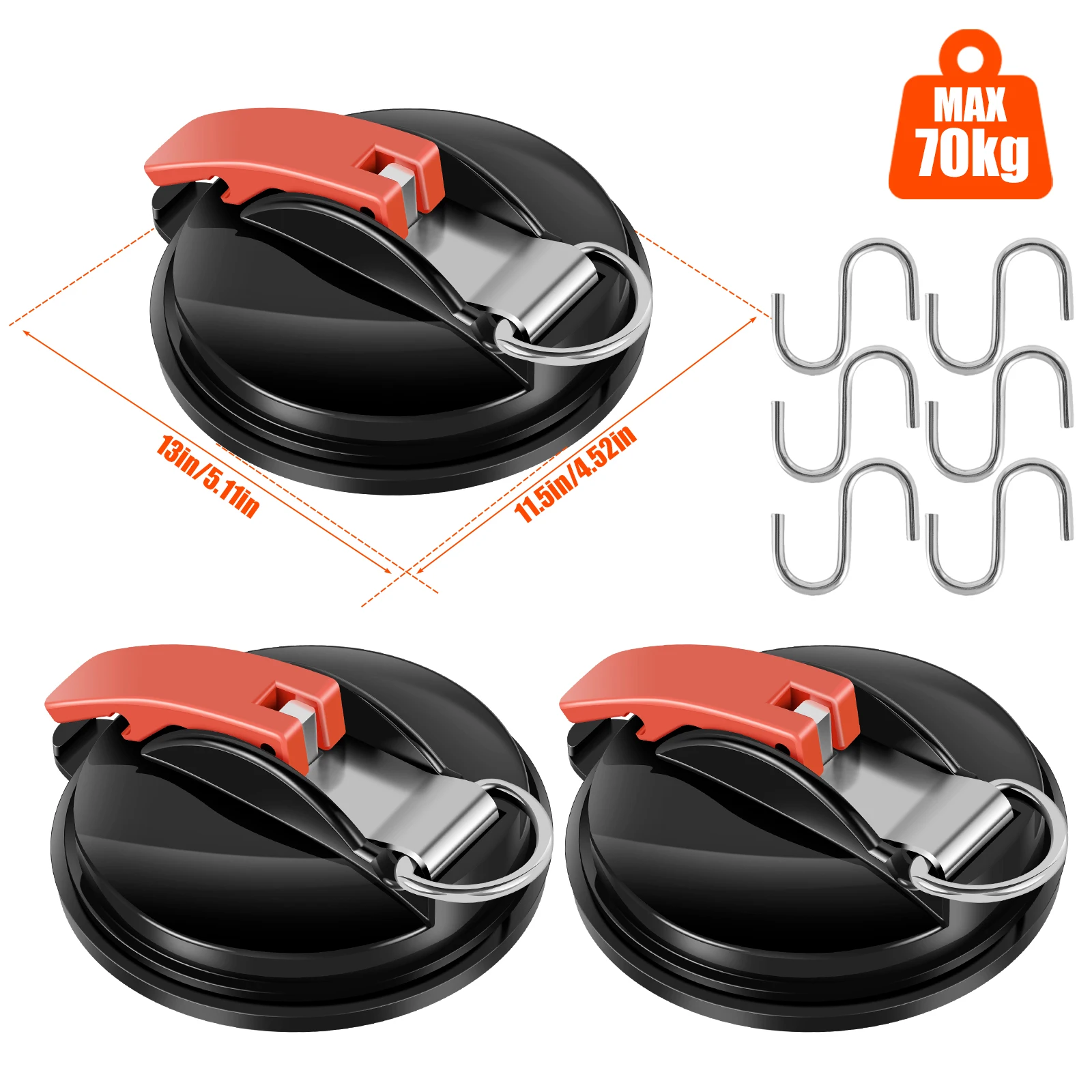 2-4PCS Camping Vacuum Suction Cup Anchor Securing Hook Awning Pool Tents Securing Universal for Awning Kitchen Suction Cups