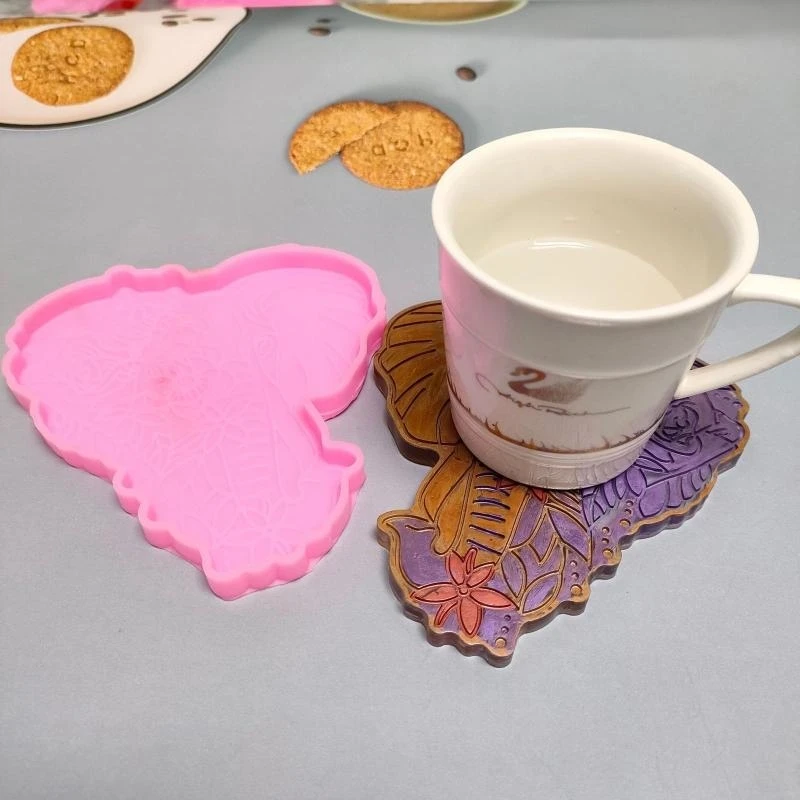 

J78F форма для слона, силиконовая форма для подставки для чашек «сделай сам», декор, силиконовые формы, коврик для чашки из для