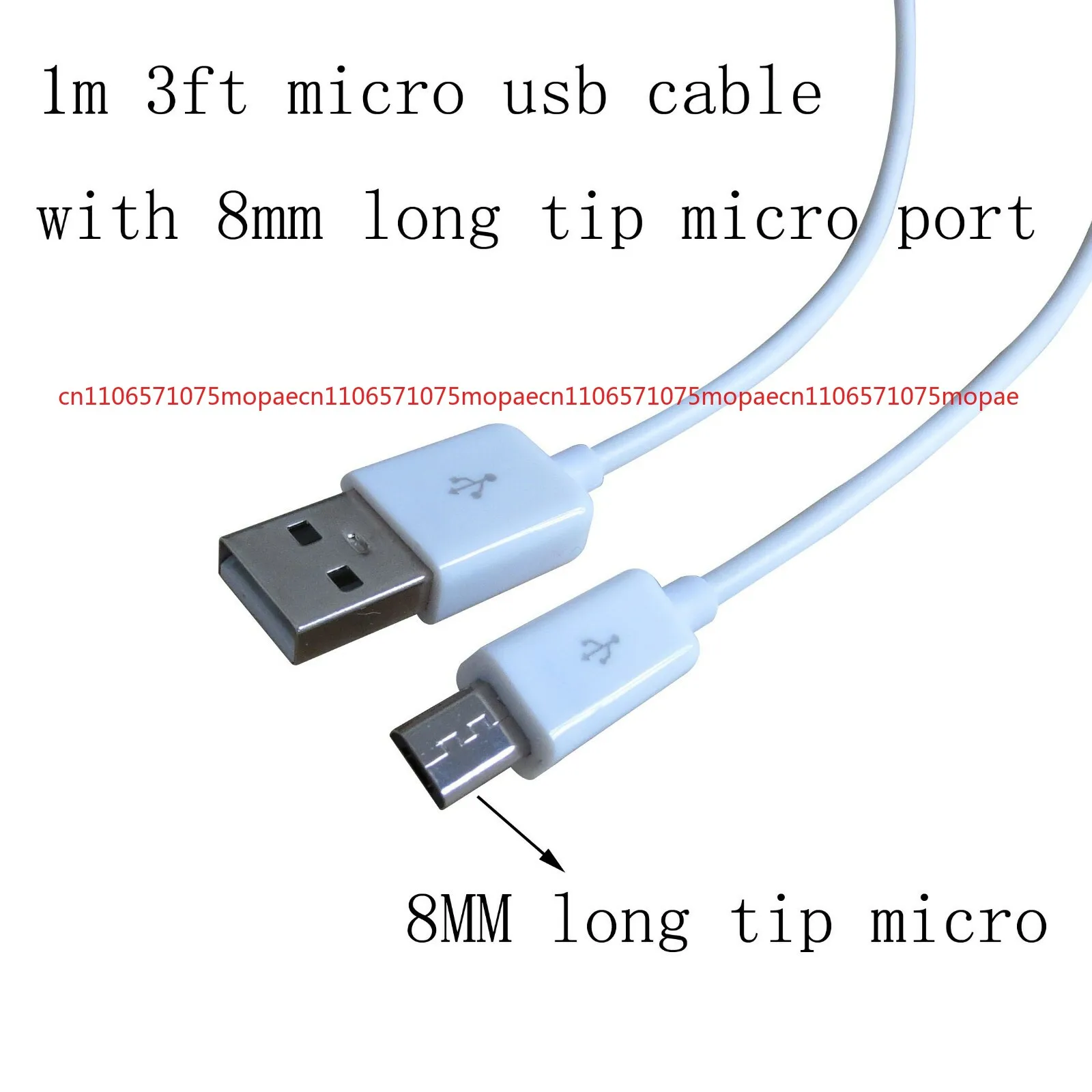 

1m 3ft Micro USB 2.0 Cable for Data transfer and Charging with long tip FLEAVER