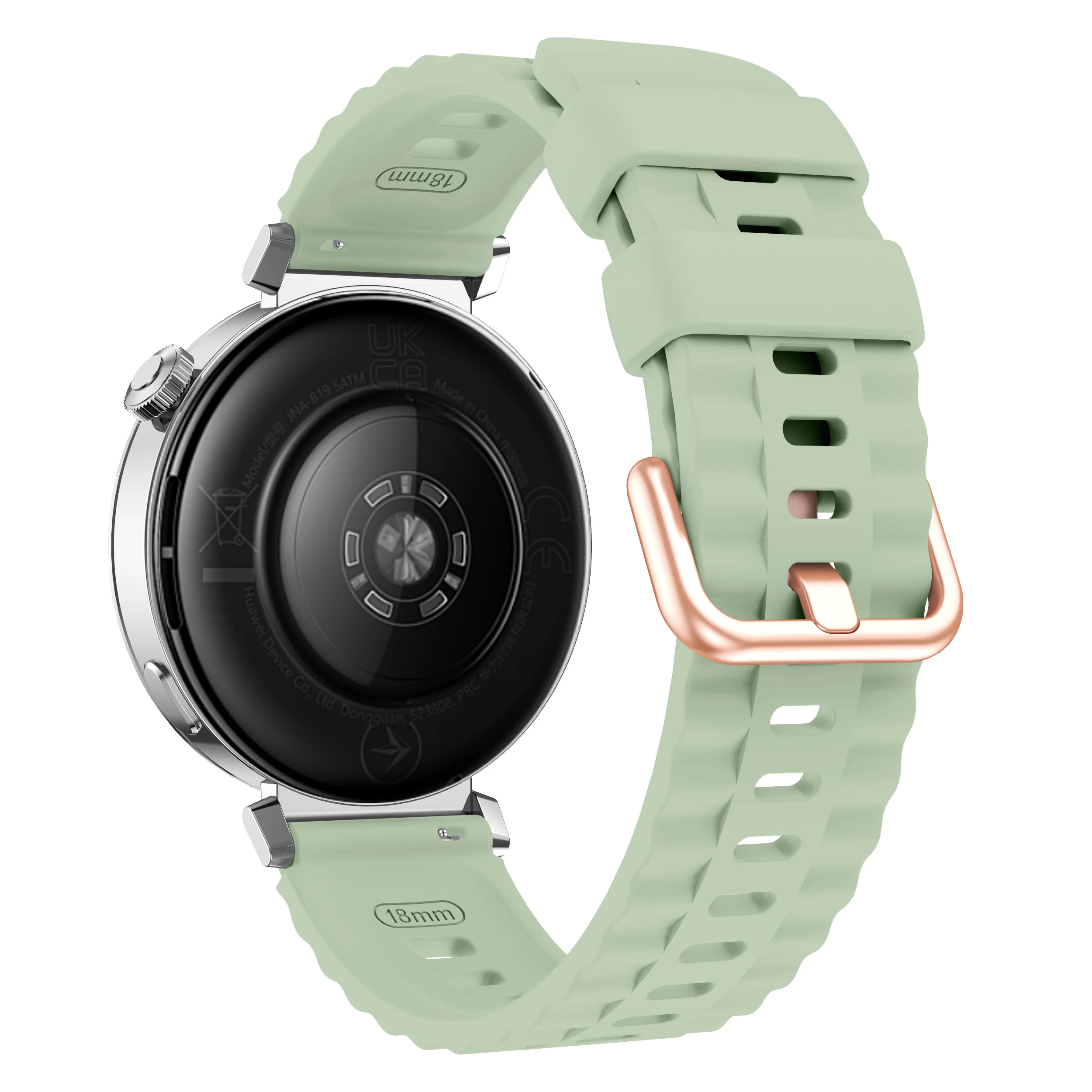 Ремешок с волнистой текстурой 18 мм для Huawei Watch 5 GT5 Pro 42 мм, модный резиновый ремешок для Huawei Watch GT5 GT4, 41 мм, ремешок с пряжкой из розового золота