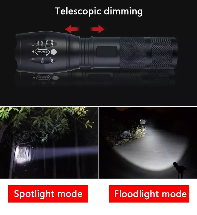 2 IN 1 UV Flashlight Purple White Dual Light 395nm Ultraviolet Torch Zoom Flashlight Detection Lighting Lamp for Pet Stains