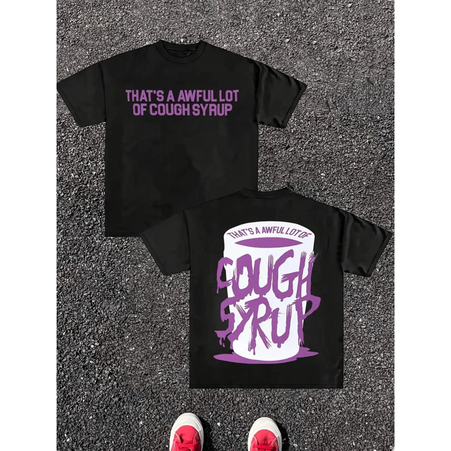 Men's Casual Summer Graphic Tee - Black Crew Neck T-Shirt with 