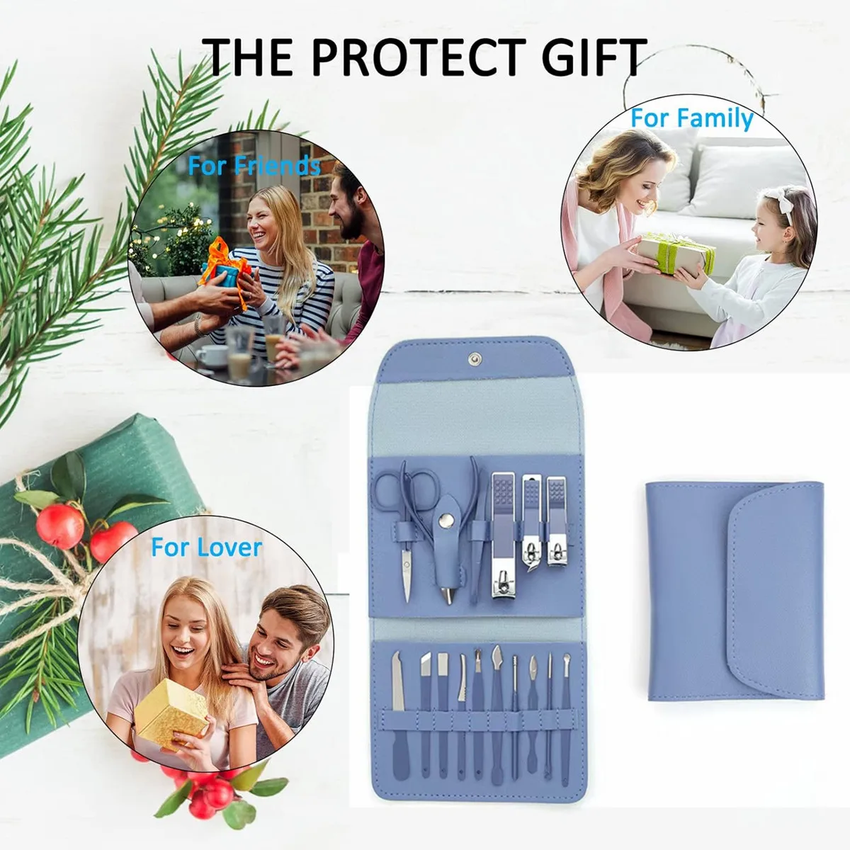 Maniküre-Set, professioneller Nagelknipser, Pediküre-Set, 16-teiliges Nagelpflege-Werkzeug aus Edelstahl, Pflegeset, Nagelzubehör