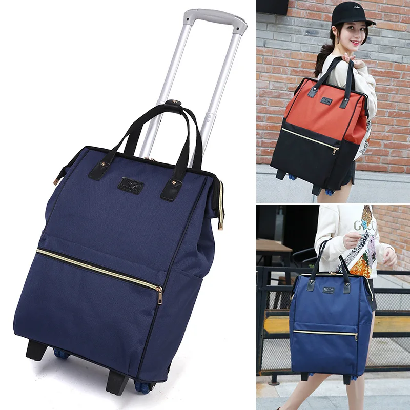 lightweight-large-capacity-women's-travel-bag-with-handle-short-trip-handbag-korean-style-polyester-material-simple-design