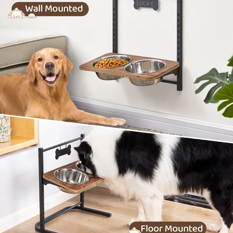 Ciotola per cani Protezione per il collo regolabile in altezza Porta ciotole a parete Ciotole per gatti Prodotti per animali robusti e durevoli Accessori per cani