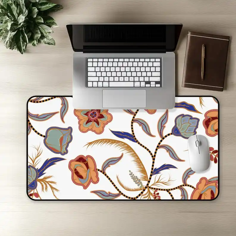 

Vintage Floral Pattern Desk Mat, Artistic Aesthetic Office Decor,minimalist Style Gift for Enthusiasts,gamer Mat Kawaii Desk Pad