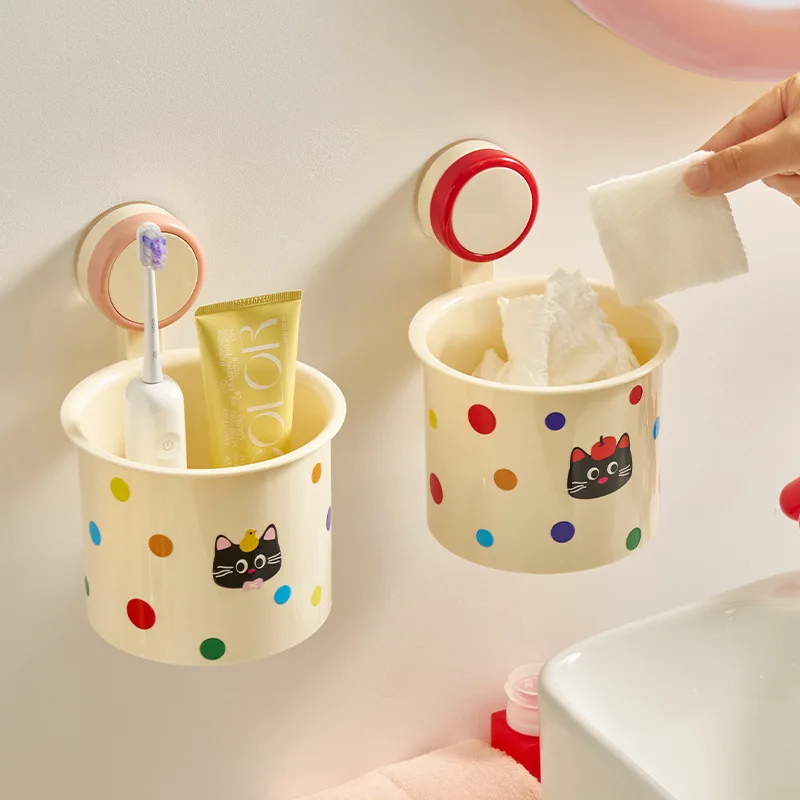 Cosmetic Storage Box, Toilet And Bathroom, Facial Tissue, Small Miscellaneous Items Storage, No-drill Suction Cup Shelf