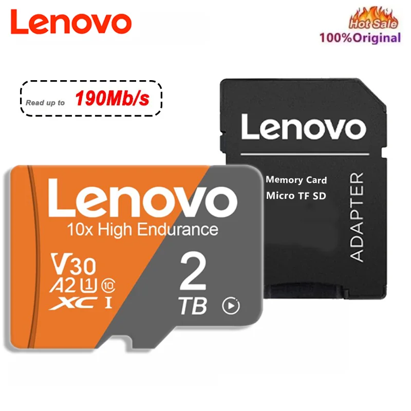 Lenovo Ultra Microsd 2TB 1TB Memory Card 128GB 256GB 512GB A1 Micro TF SD Cards SD TF Flash Card Memory Card Class 10 for Phone