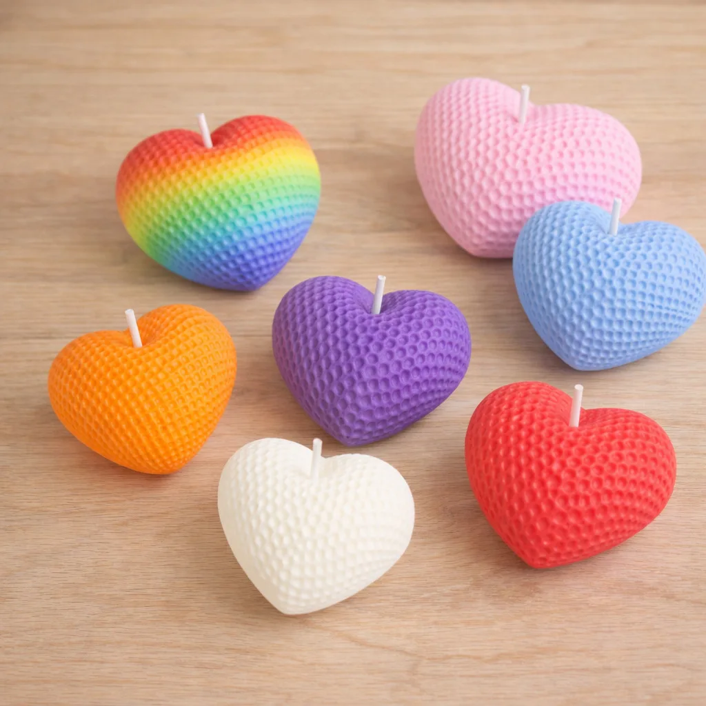 3-teilige Gewebte Herzförmige Silikonform DIY Valentinstag Geschenk Handgemachte Seife Aromatherapie Kerzenform Dekoration Gipsform