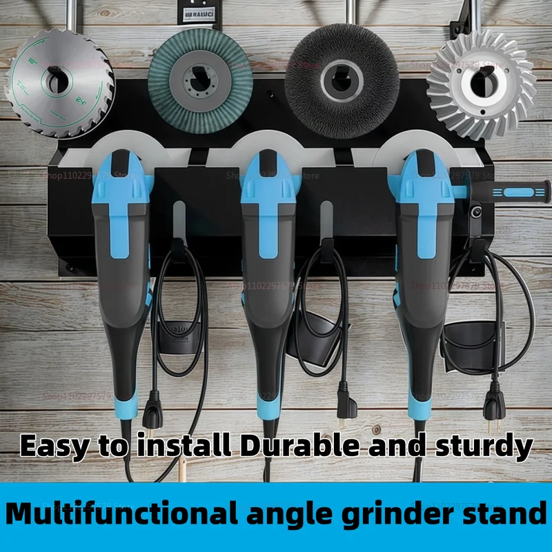 الثقيلة زاوية طاحونة جدار جبل حامل حامل رفوف تخزين قوس مع شماعات الحبل لقطع تلميع ورشة عمل المرآب #1