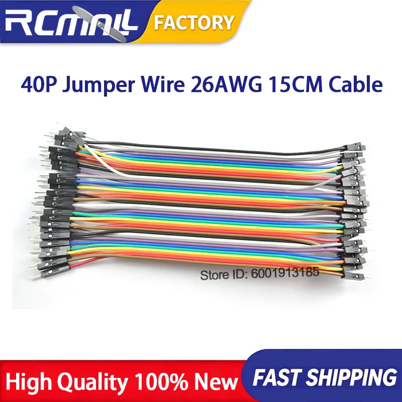 40 Pin 26AWG 15cm Male to Female Jumper Wires 1007 PVC Cable for Microcontroller Development Board Line PC Peripherals Tool