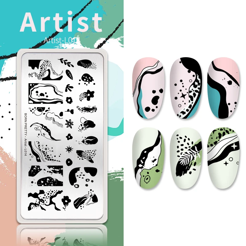 BORN PRETTY Artist Nail Stamping Plates Fashion Design DIY Nail Art Image Print Plates Stainless Steel Manicure Stencils Tool