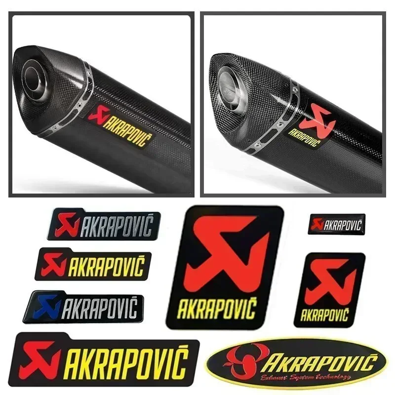 Heat Resistant 3D Motorcycle Exhaust Pipe Tip Decoration Stickers Moto Aluminium Decals Cafe Racer For Honda Yamaha Akrapovic