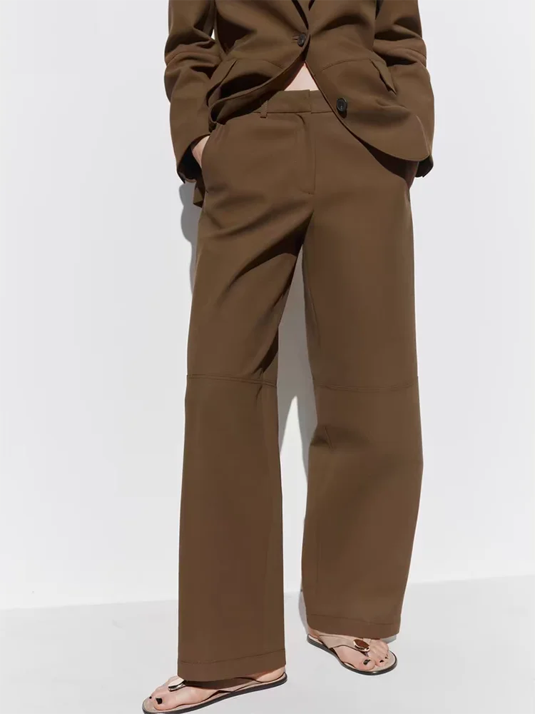 

Spring New Arrival Women's Suit Jaet Straight Leg Pants Long Sve Button up Faionable Two Piece Set ZA2025