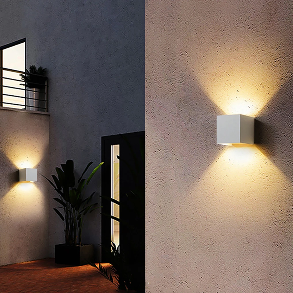 Lâmpada de parede LED impermeável para interior e exterior, estilo minimalista moderno, AC85-265V, 6W, 12W, IP65, 3 anos de garantia