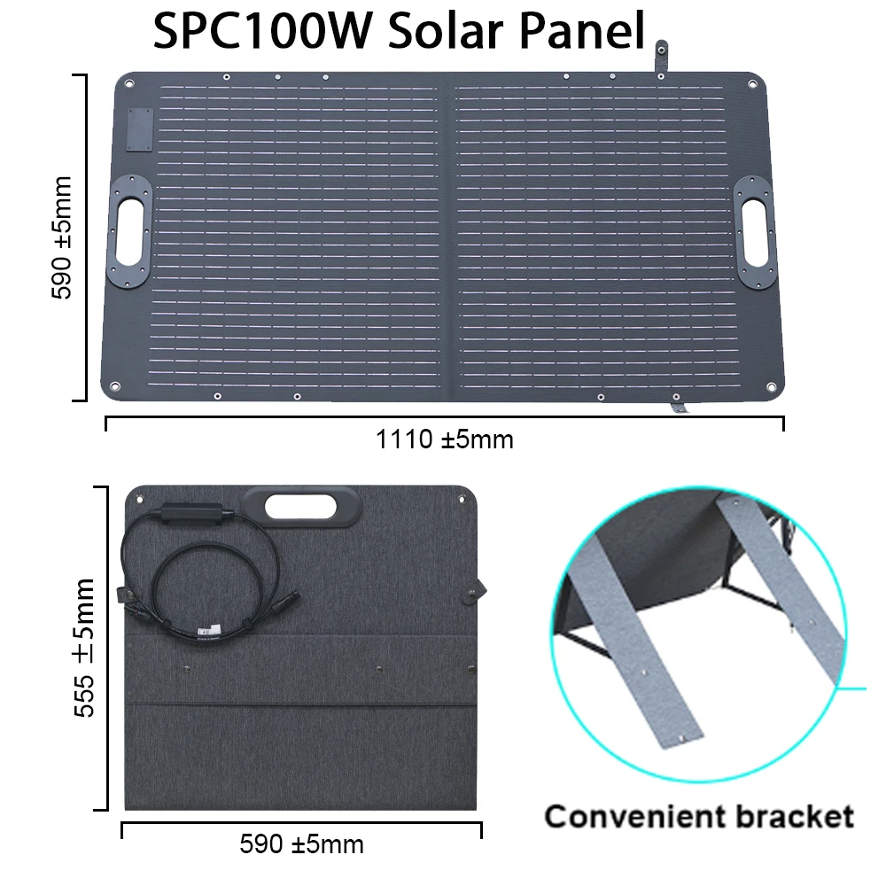 

Ctolity SPC100 Camping 100W Solar Panel Complete Kit Foldable 24V Portable Generator Battery Energy Built-in MPPT Comtroller