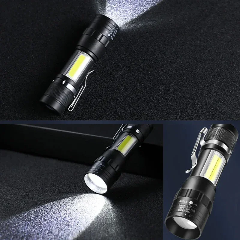 Mini Torch T6 LED Rechargeable Flashlight Portable USB Charging Flashlight High Power Bank Camping Waterproof Long Range Lantern