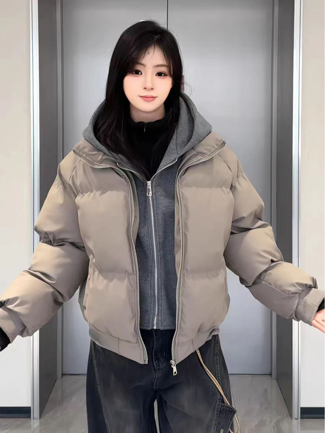 American Sle ort Thiened Cotton Jaet Men's Winter Faion Brand Warm Hooded Cotton Clothes High-End Feelings Coat