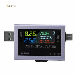 DC 4.5~50V 0-8A Type-C USB Tester Digital Voltmeter Amperimetro Current Voltage Meter Volt Ammeter Detector Power Bank Charger ﻿