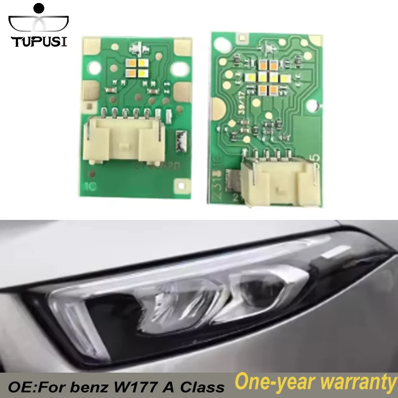 

2 шт. белые светодиодные платы DRL для Mercedes-Benz W177 A-Class A180 A200 2019-2022, НОВЫЕ платы чипов для фар DRL (дневных ходовых огней)