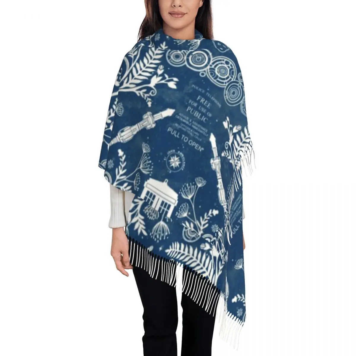 Mantón Una bufanda con borlas